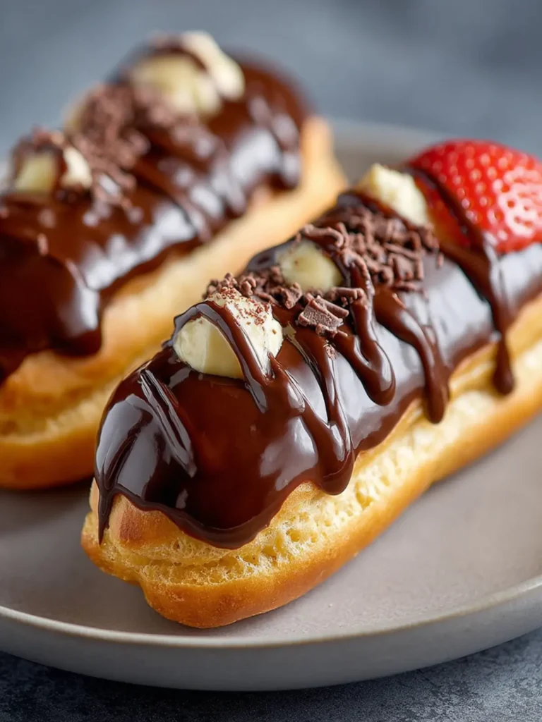 Decadent Chocolate Glazed Éclairs First Image