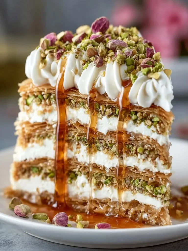 Layered Pistachio Baklava Cake First Image