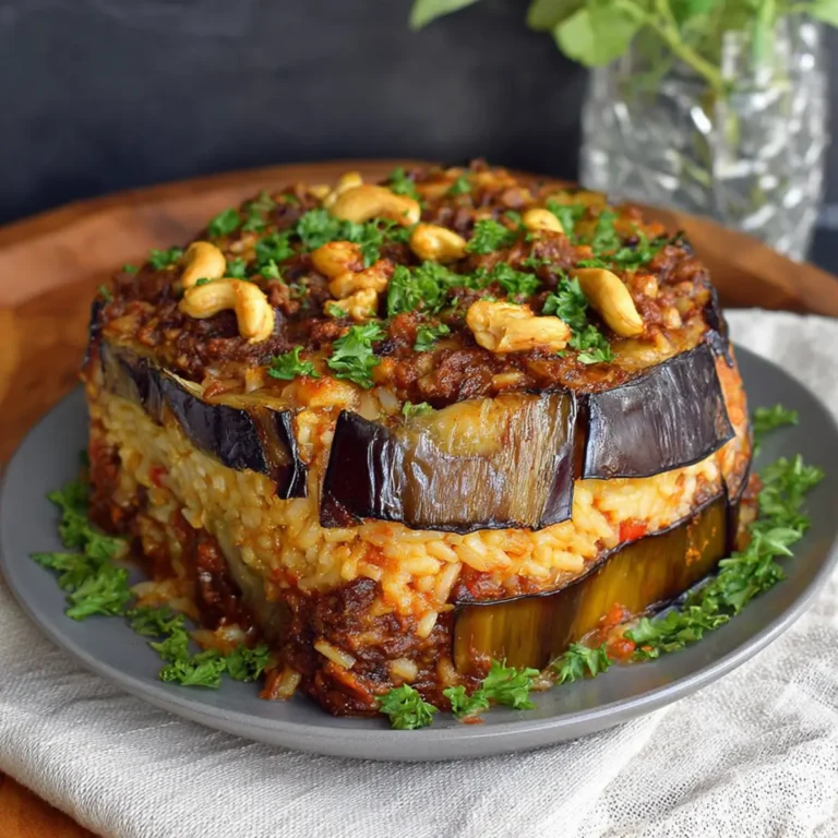 Layered Eggplant Rice Casserole First Image