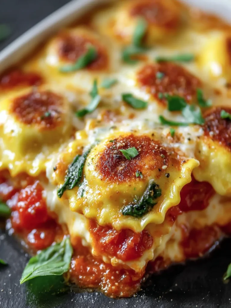 Baked Spinach Ricotta Ravioli Casserole First Image