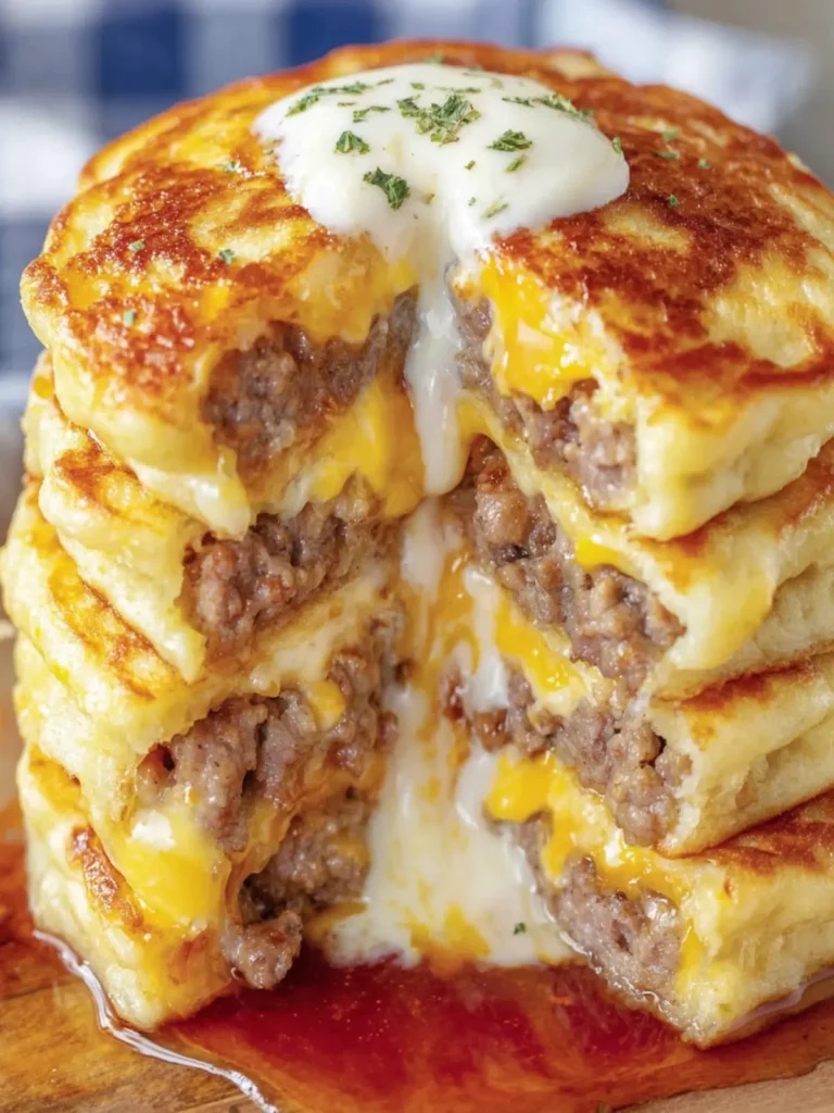 Savory Pancake Stack with Sausage First Image