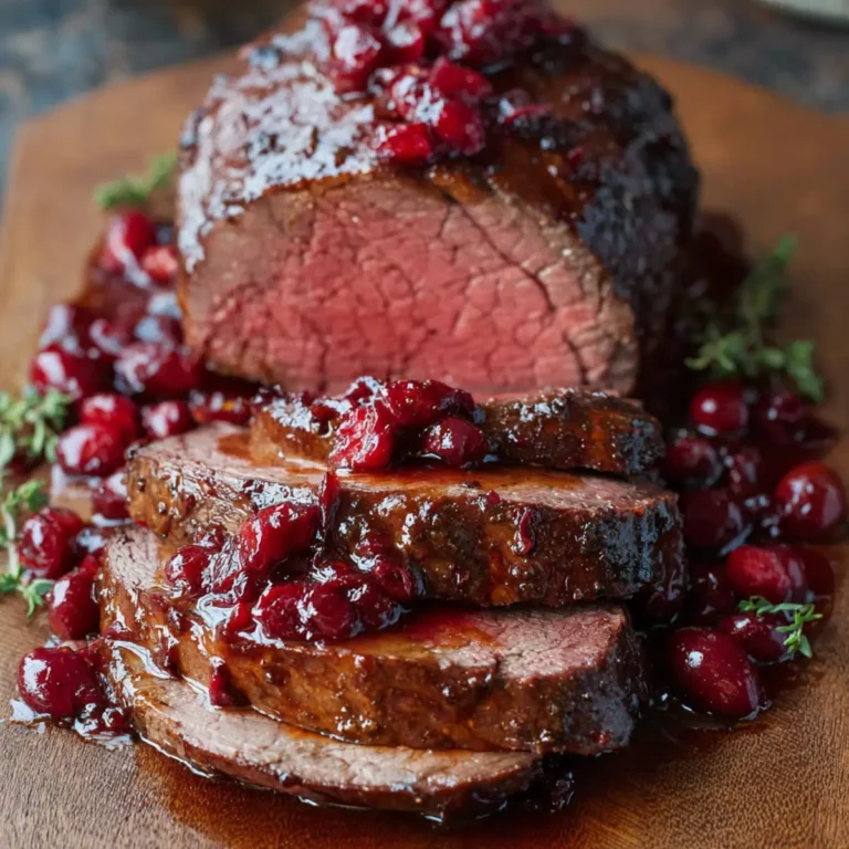 Roasted Cranberry Glazed Beef Tenderloin First Image