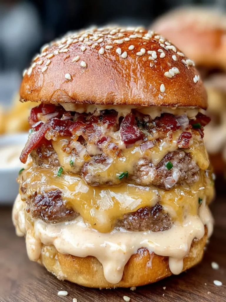 Juicy Cheddar Bacon Burger Delight First Image