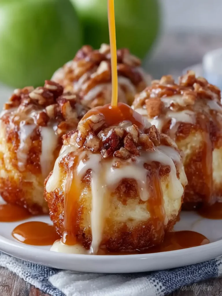Apple Pecan Bites with Caramel Sauce First Image