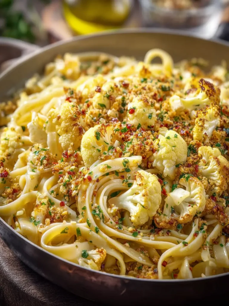 Easy Cauliflower Pasta with Roasted Cauliflower and Garlic First Image