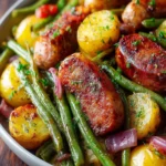 One Pan Sausage Green Beans and Potatoes First Image