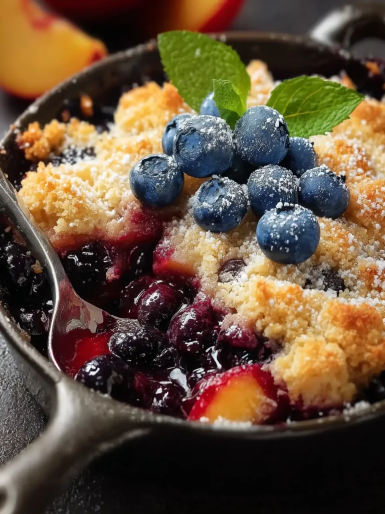 Summer Peach and Blueberry Cobbler First Image