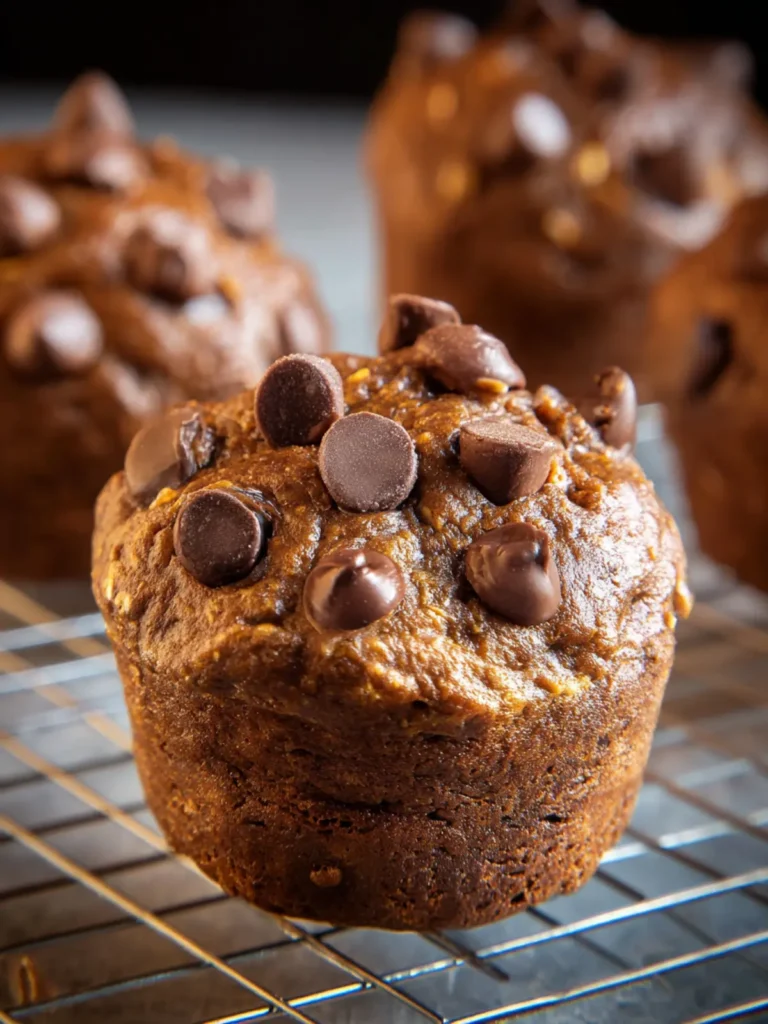 Chocolate Banana Oatmeal Blender Muffins First Image