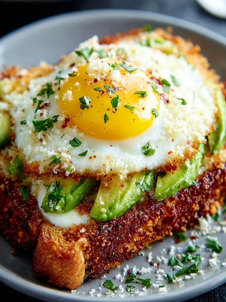 Crispy Parmesan Egg & Avocado Toast : Crunchy, Creamy, Totally Addictive First Image