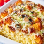 Cheesy Mushroom & Sausage Breakfast Casserole First Image