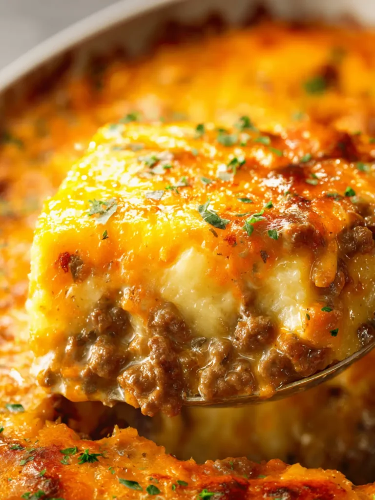 Cheesy Ground Beef and Potato Casserole First Image