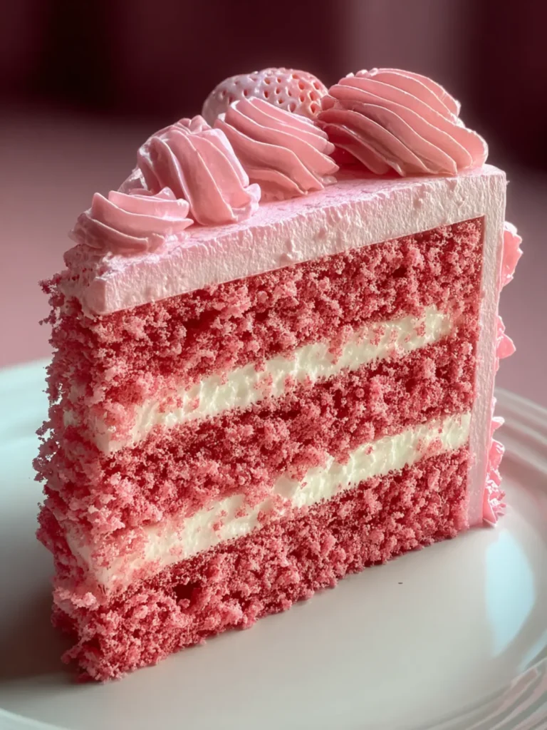 Indulge in Irresistible Pink Velvet Cake Delight First Image