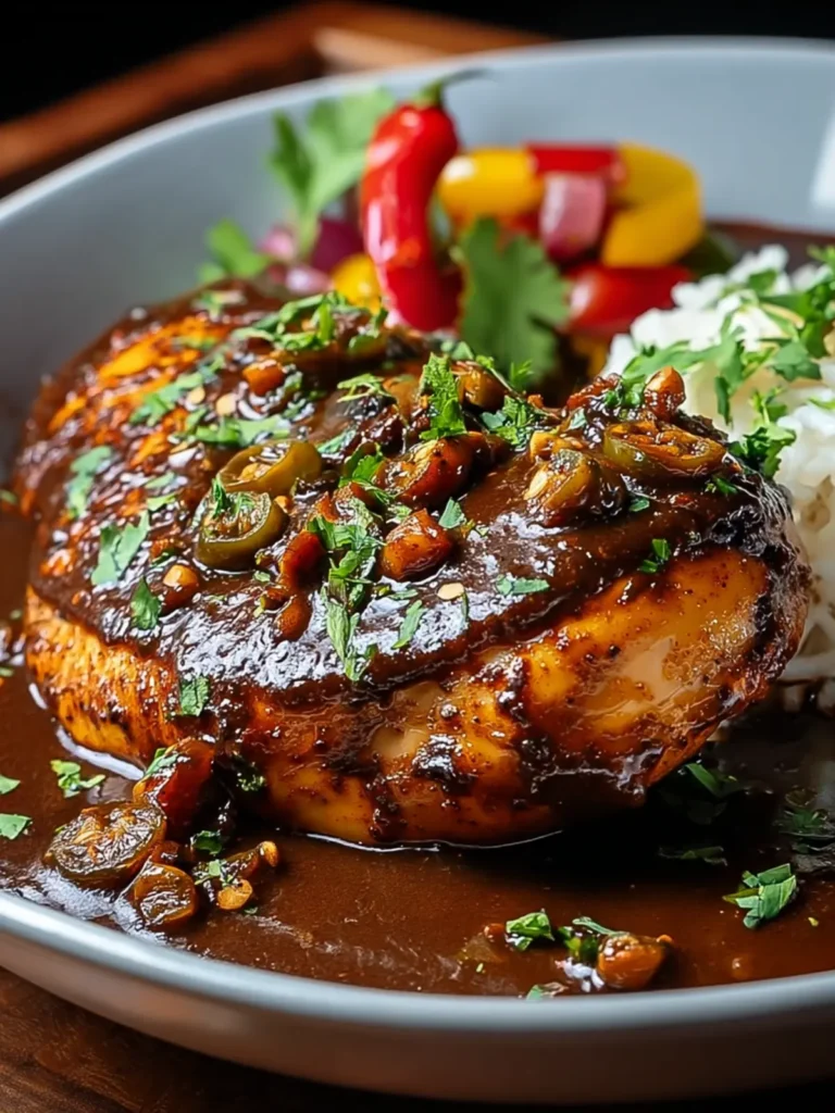 Indulge in Pollo en Mole Poblano: A Flavorful Delight First Image