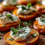 Irresistible Sweet Potato Rounds with Whipped Feta Delight First Image