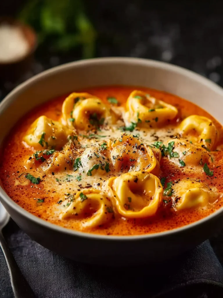Cheesy Tomato Tortellini Soup First Image
