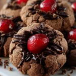 Chocolate Cherry Thumbprints Cookies First Image