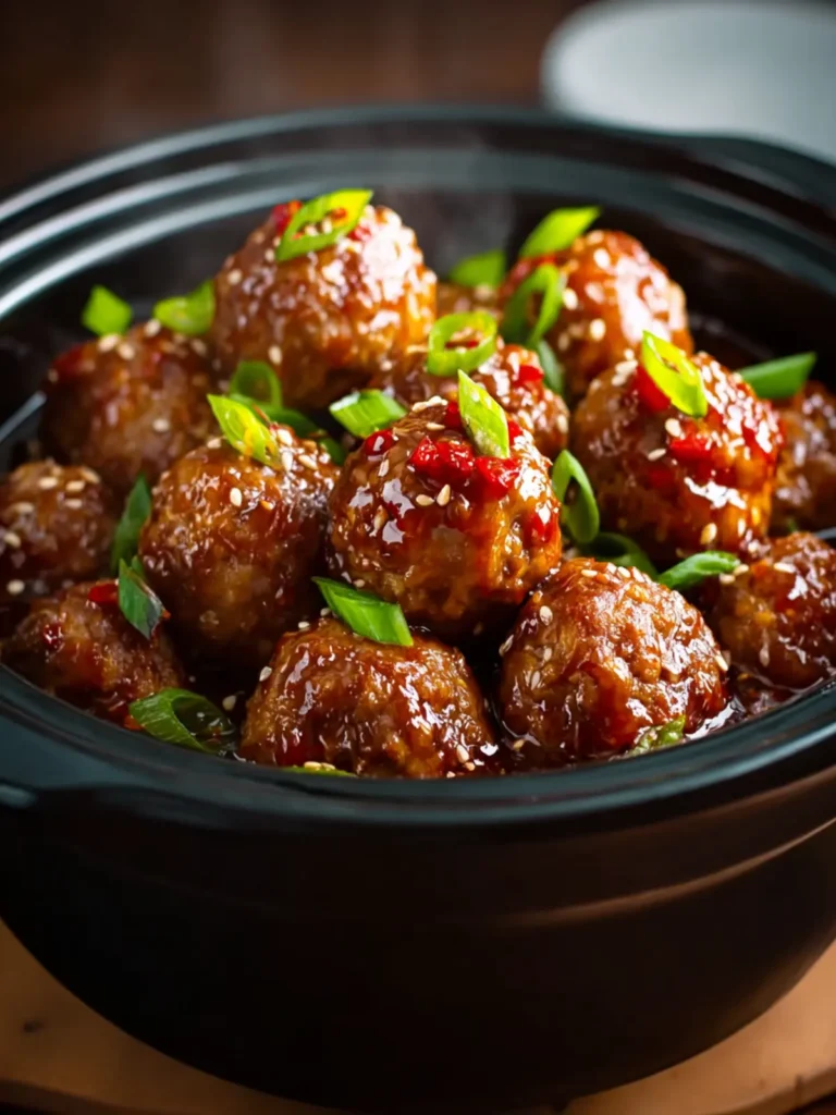 Asian Meatballs Crockpot Recipe First Image