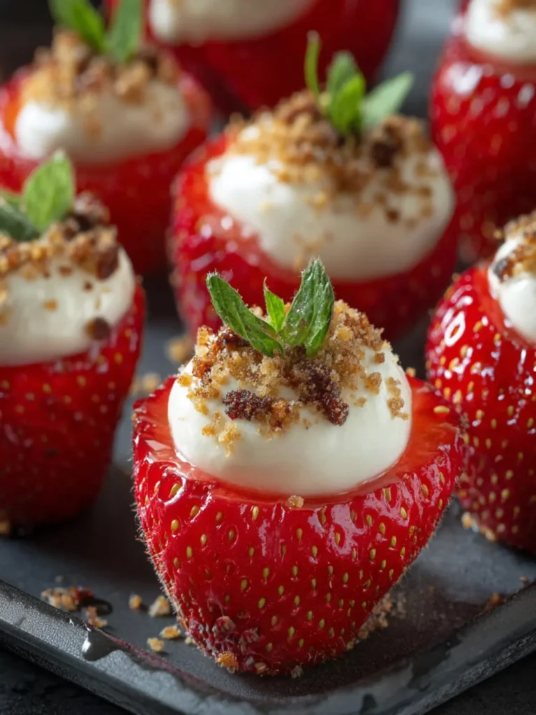 Cheesecake Stuffed Strawberries First Image