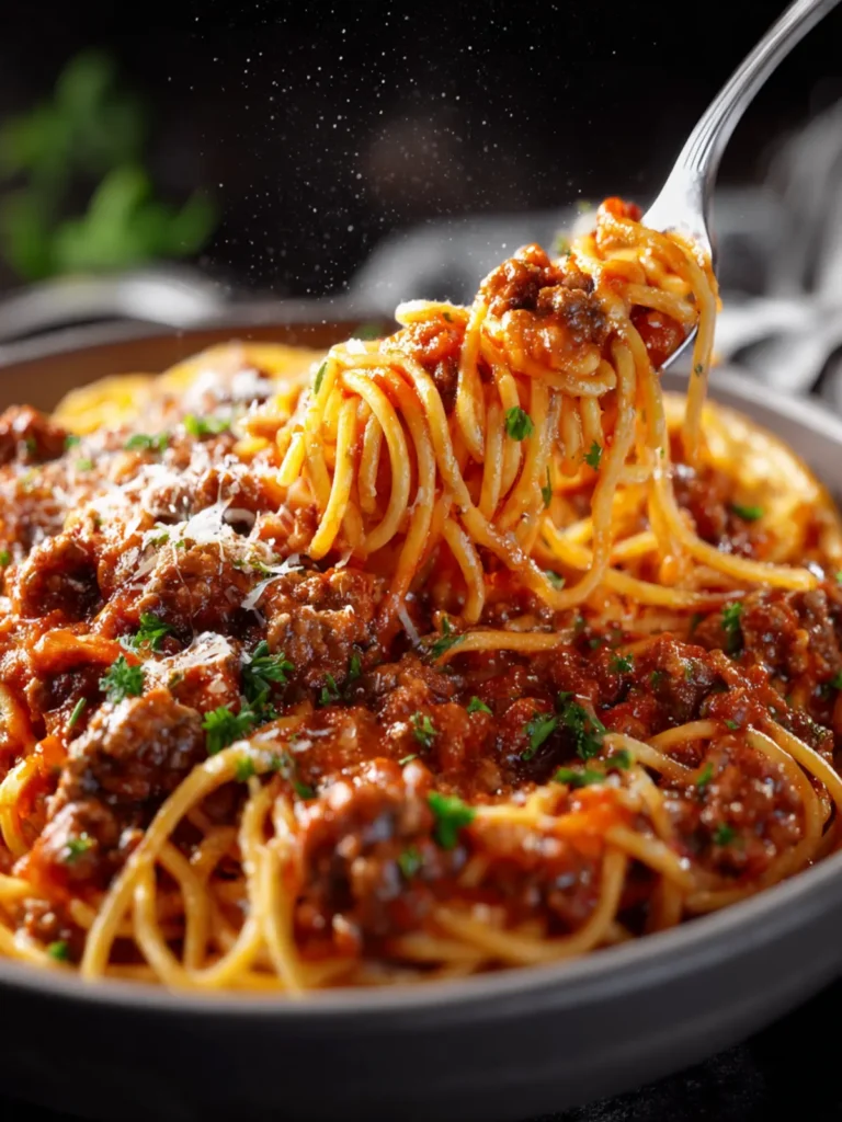 Homemade Spaghetti with Meat Sauce First Image
