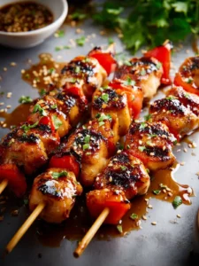 Honey Garlic Chicken Skewers First Image