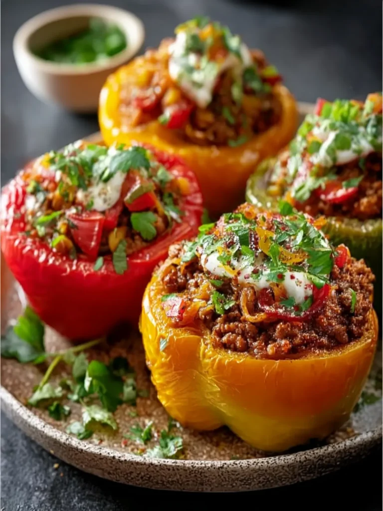 Moroccan Ground Beef Stuffed Peppers First Image