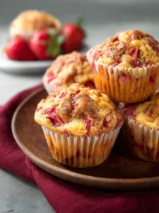 Strawberry Rhubarb Muffins First Image