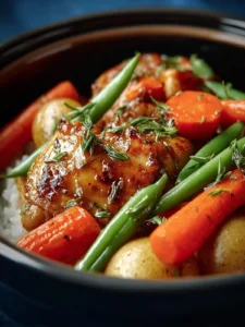 slow cooker honey garlic chicken veggies First Image