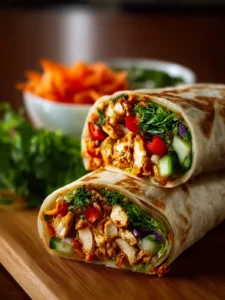 thai peanut chicken wraps First Image