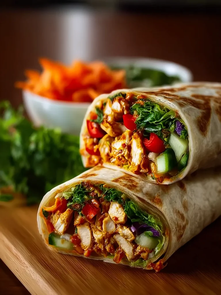 thai peanut chicken wraps First Image